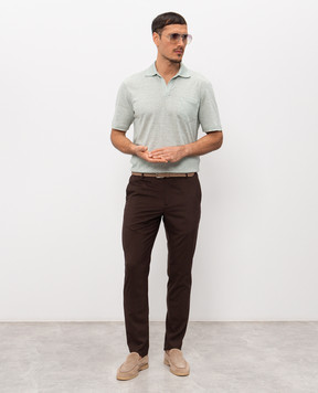 Marco Pescarolo Brown wool and silk pants STRIKE5314