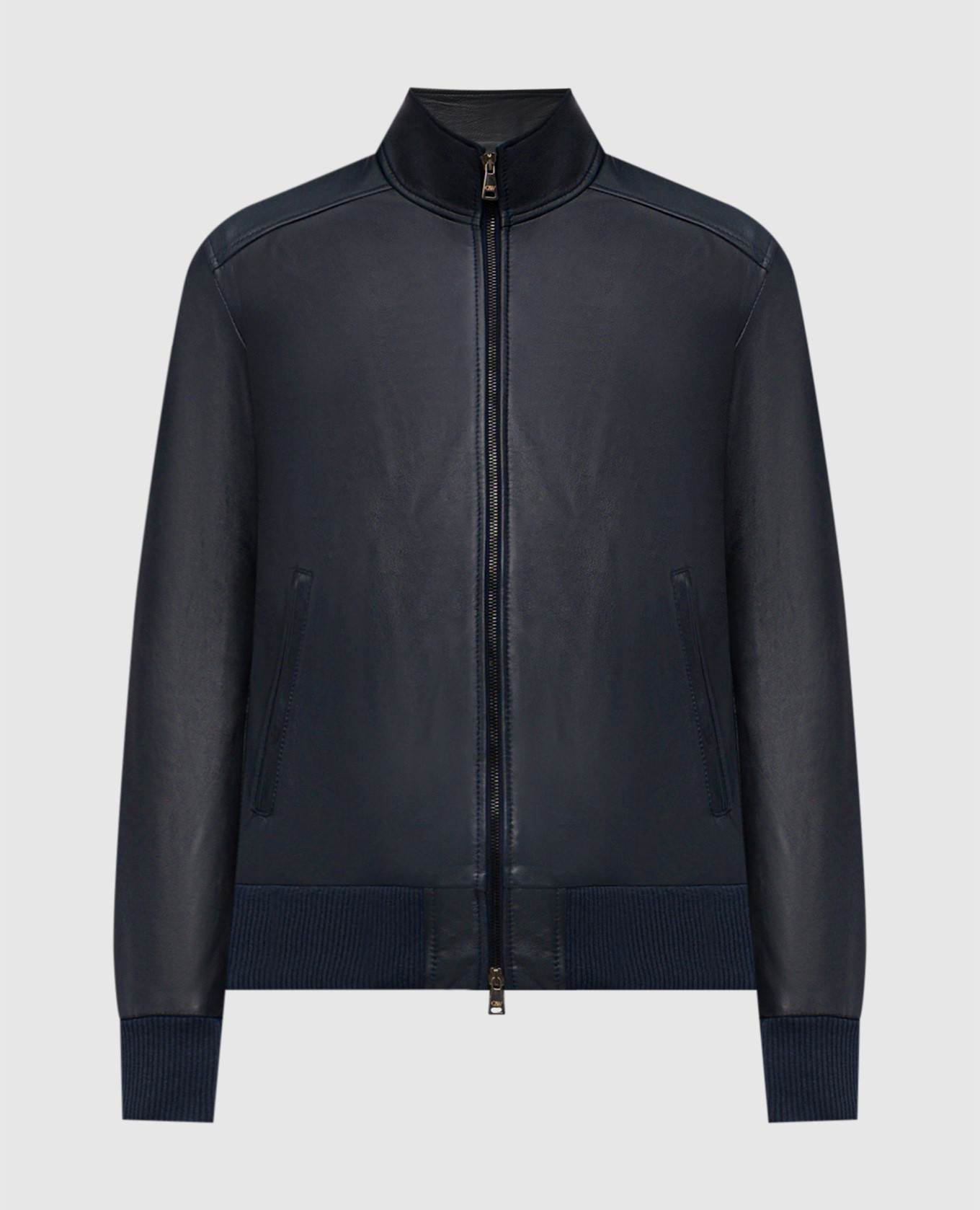 Blue leather jacket