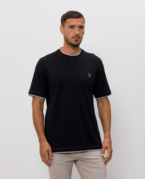 Brunello Cucinelli Black T-shirt with emblem M0B137451G