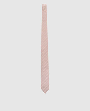 Brunello Cucinelli Beige silk tie with a pattern MY8640018