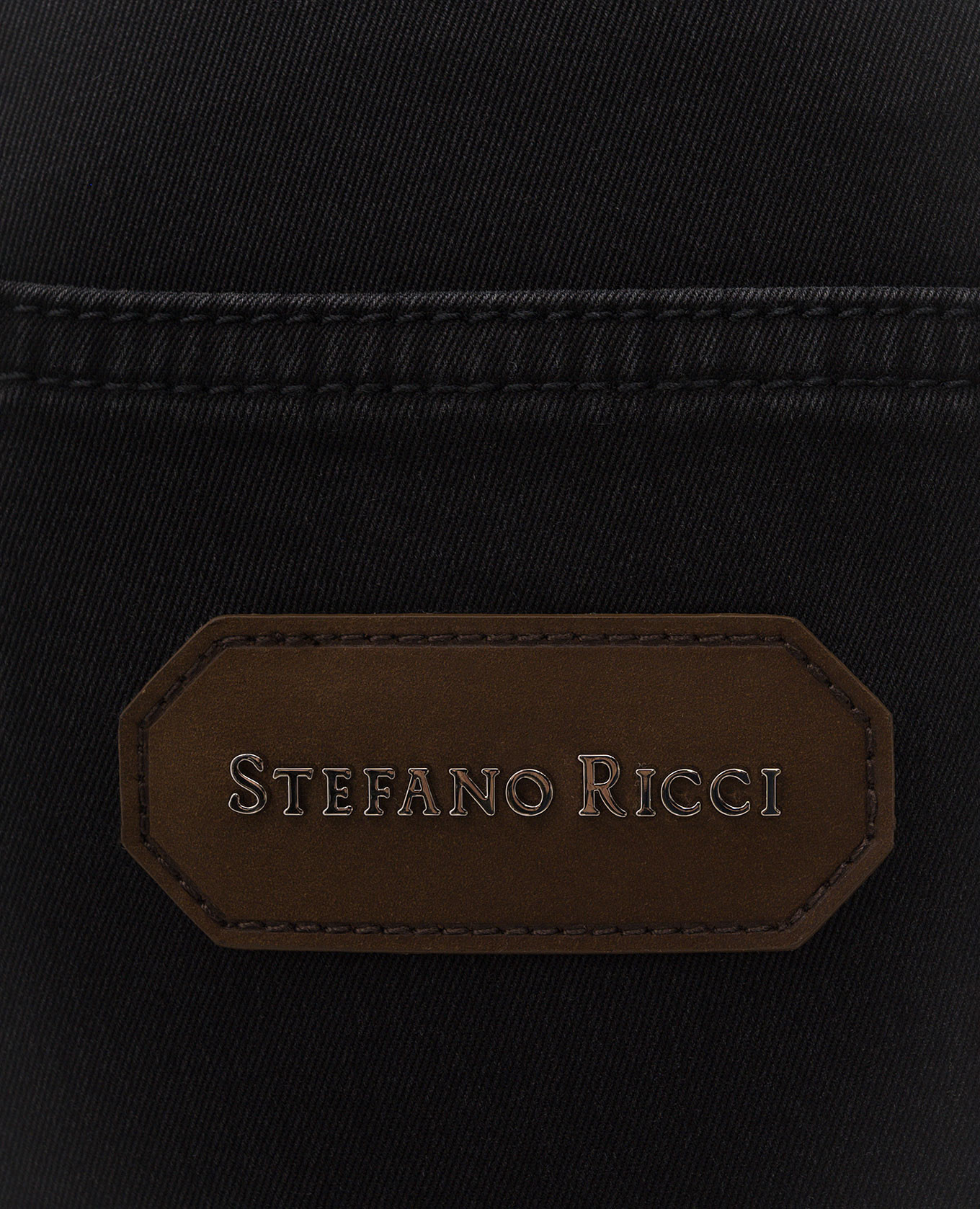 Black insulated jeans with logo patch Stefano Ricci 5