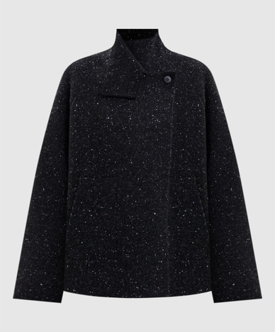 Black coat with wool and cashmere