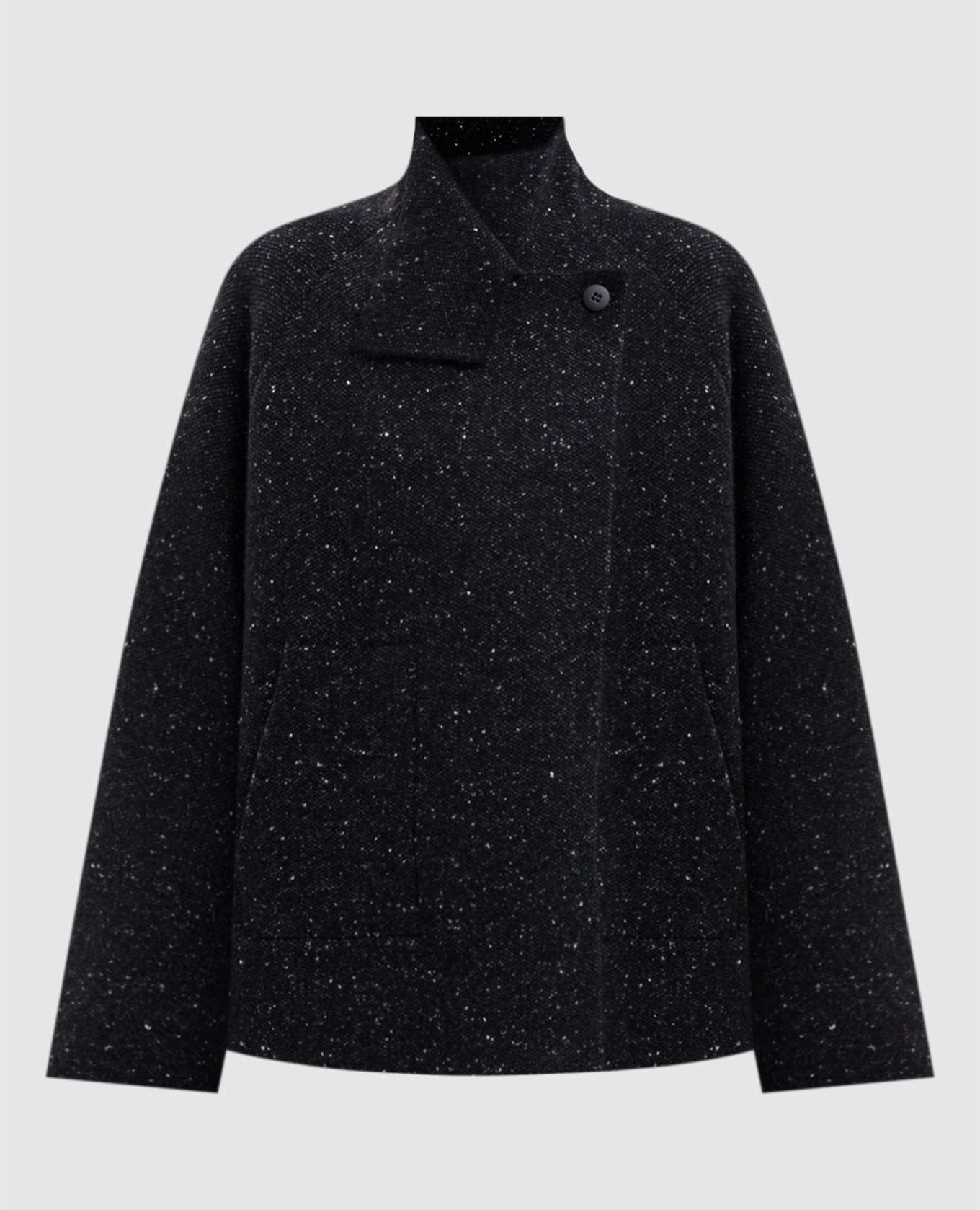 Black coat with wool and cashmere