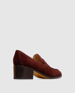 Doucal's Brown suede shoes with a monil chain DD8928CELYUF252