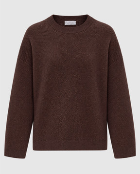 Brunello Cucinelli Burgundy sweater with lurex M1E224720