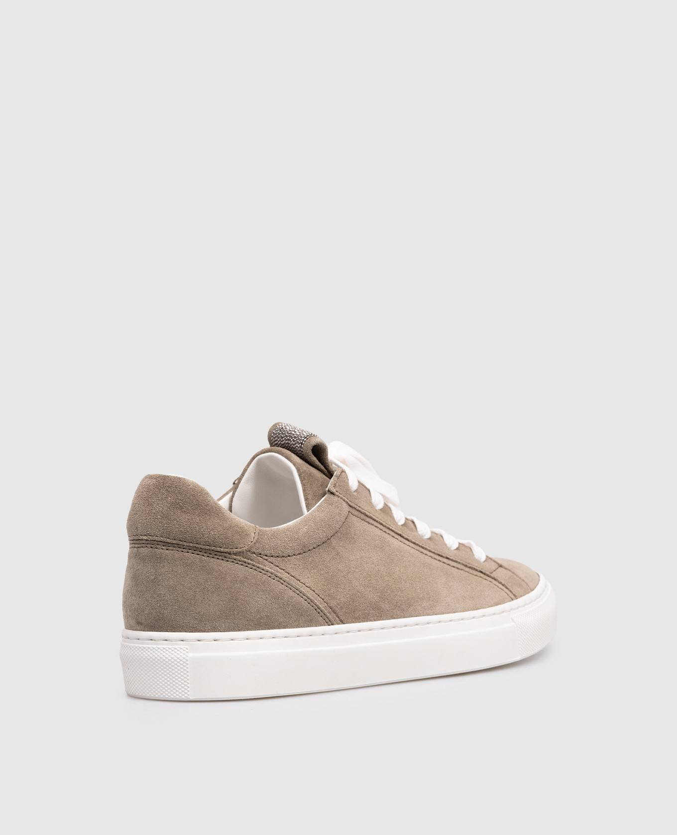 

Khaki suede sneakers with monil chain Brunello Cucinelli