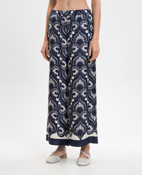 Max Mara Weekend WKDOTTICO blue silk pants WKDOTTICO