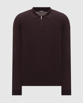 Bertolo Cashmere Purple wool and silk polo with zipper 90247300251458
