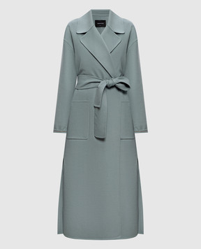 Fabiana Filippi Turquoise wool coat with a smell CTD216F195M261
