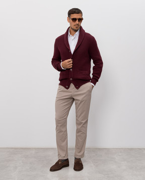 Brunello Cucinelli Burgundy cardigan MNI709706