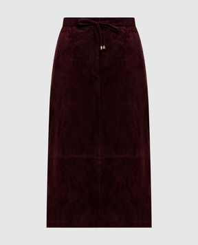 Max Mara Burgundy suede skirt GAZZA SMMGAZZA