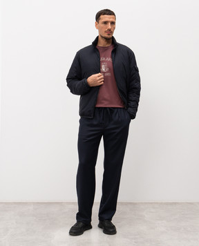 Moncler Burgundy t-shirt with logo print L10918C0001389BAL
