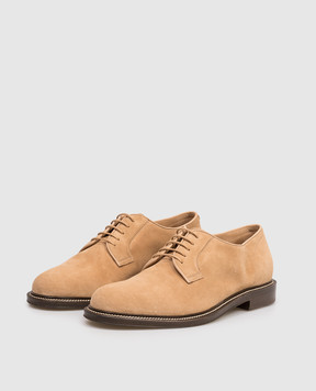 Brunello Cucinelli Brown suede derby shoes MZUPAIT654