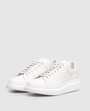 Alexander McQueen White Oversized Leather Sneakers with Logo 553680WIAIG