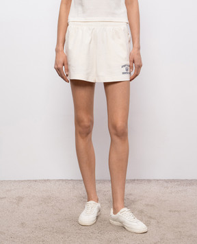 Sporty & Rich Beige Varsity Crest Disco Shorts SH03776218WH37