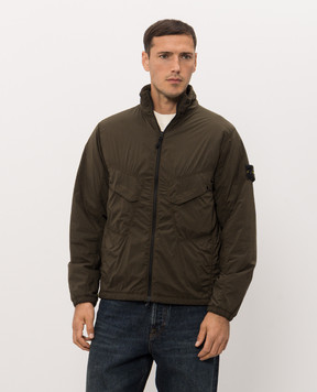 Stone Island Green jacket with logo patch L2S15Q100021S0474