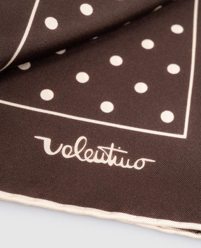 Valentino Brown polka dot silk scarf 8W2EI114XHD