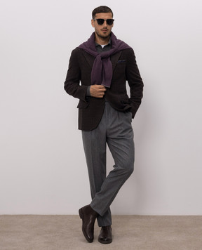 Brunello Cucinelli Grey cashmere polo shirt M2200295