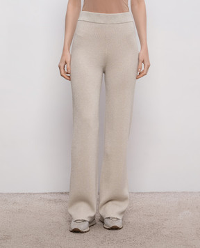 Peserico Beige wool pants with lurex A94116F129U470