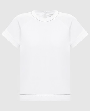 Peserico White T-shirt with a monil chain S06925J000070