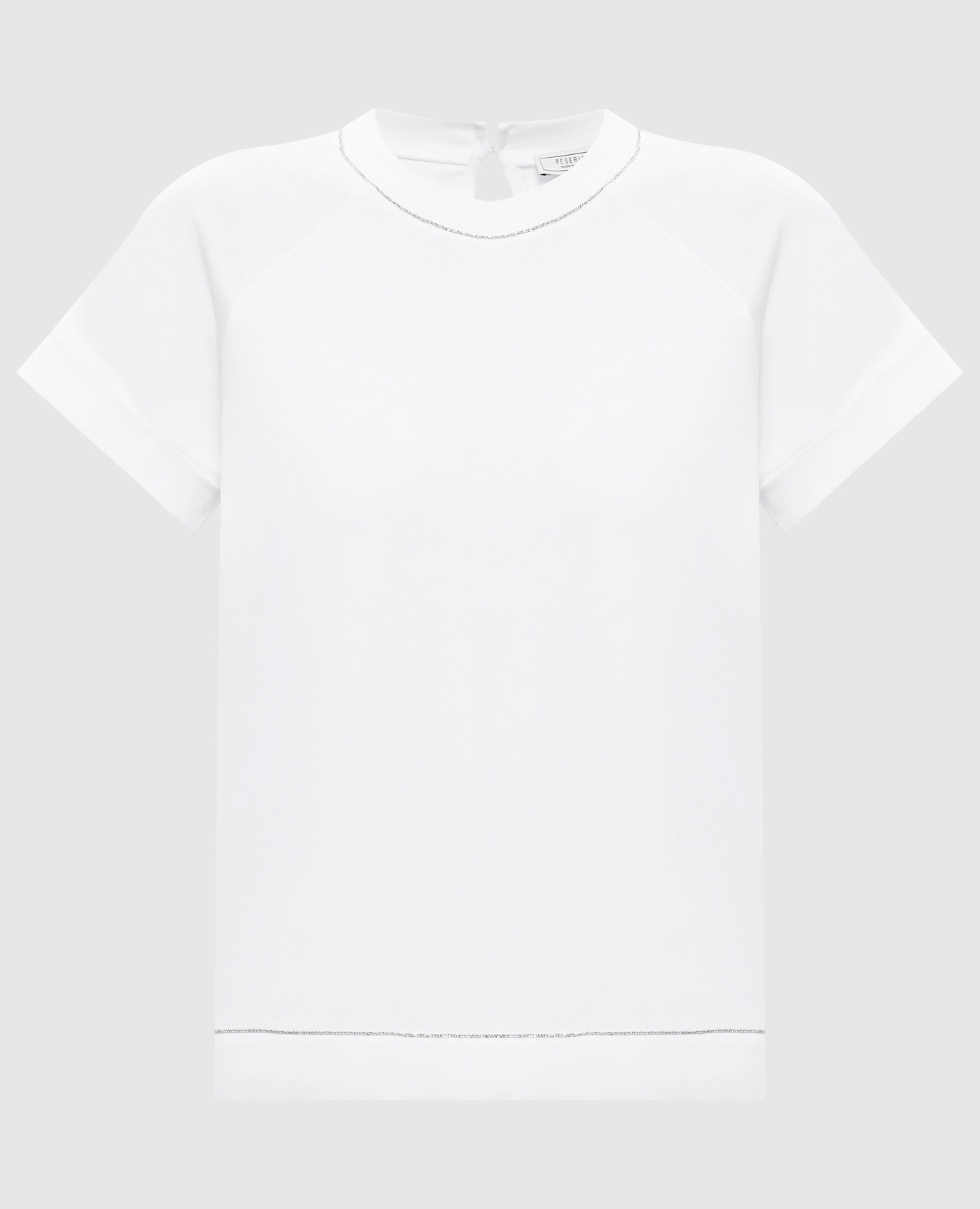 White T-shirt with a monil chain Peserico
