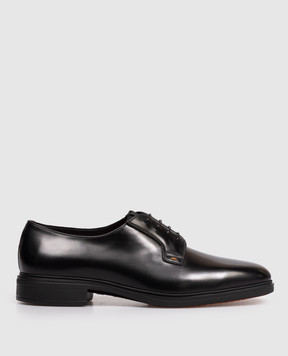 Santoni Black leather derby shoes MGEO19291NEAXNTG