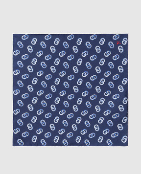 ISAIA Blue silk pacha scarf FZOOO5FZ802