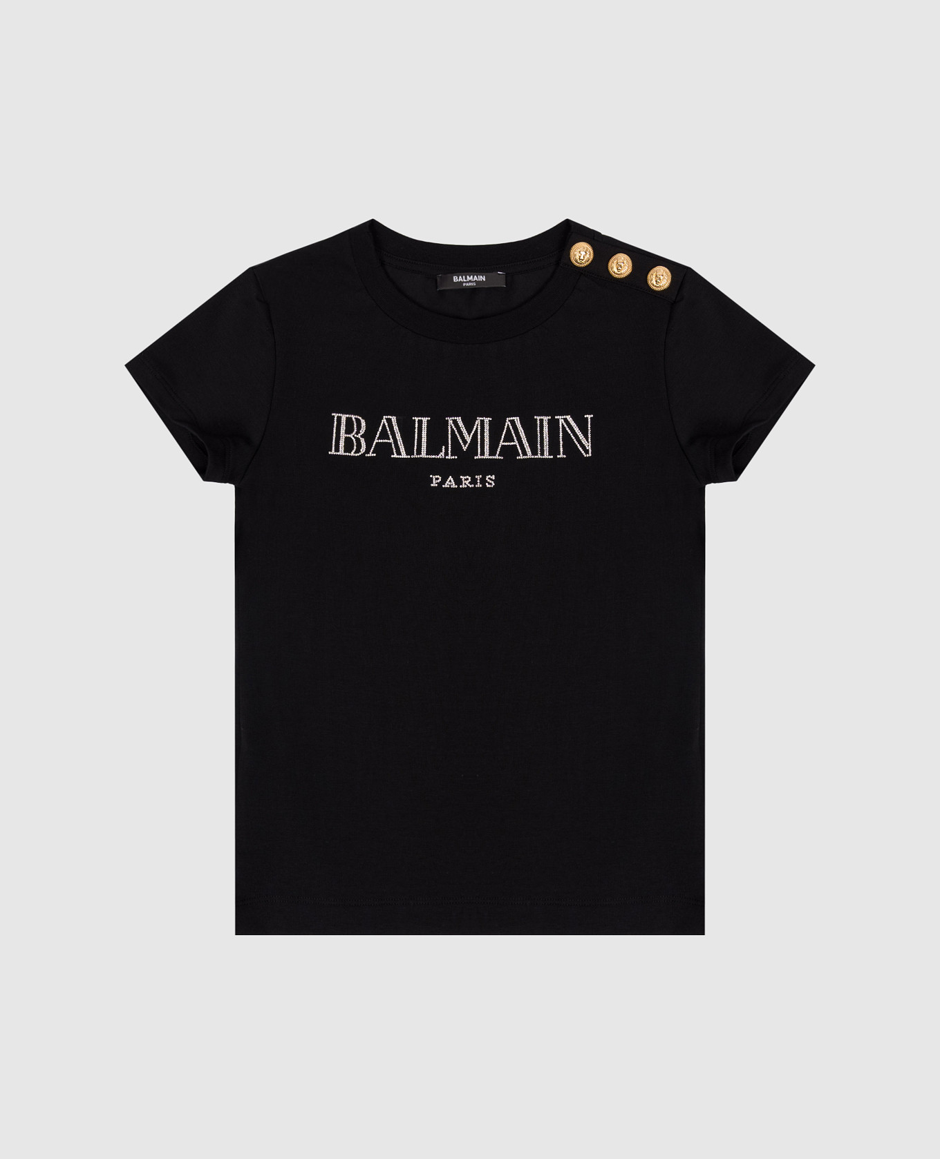 

Children's black T-shirt with crystals Balmain