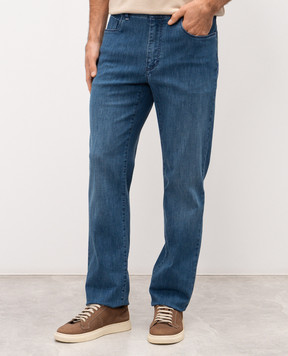 Stefano Ricci Blue jeans with a worn effect M8T61B3110T5006