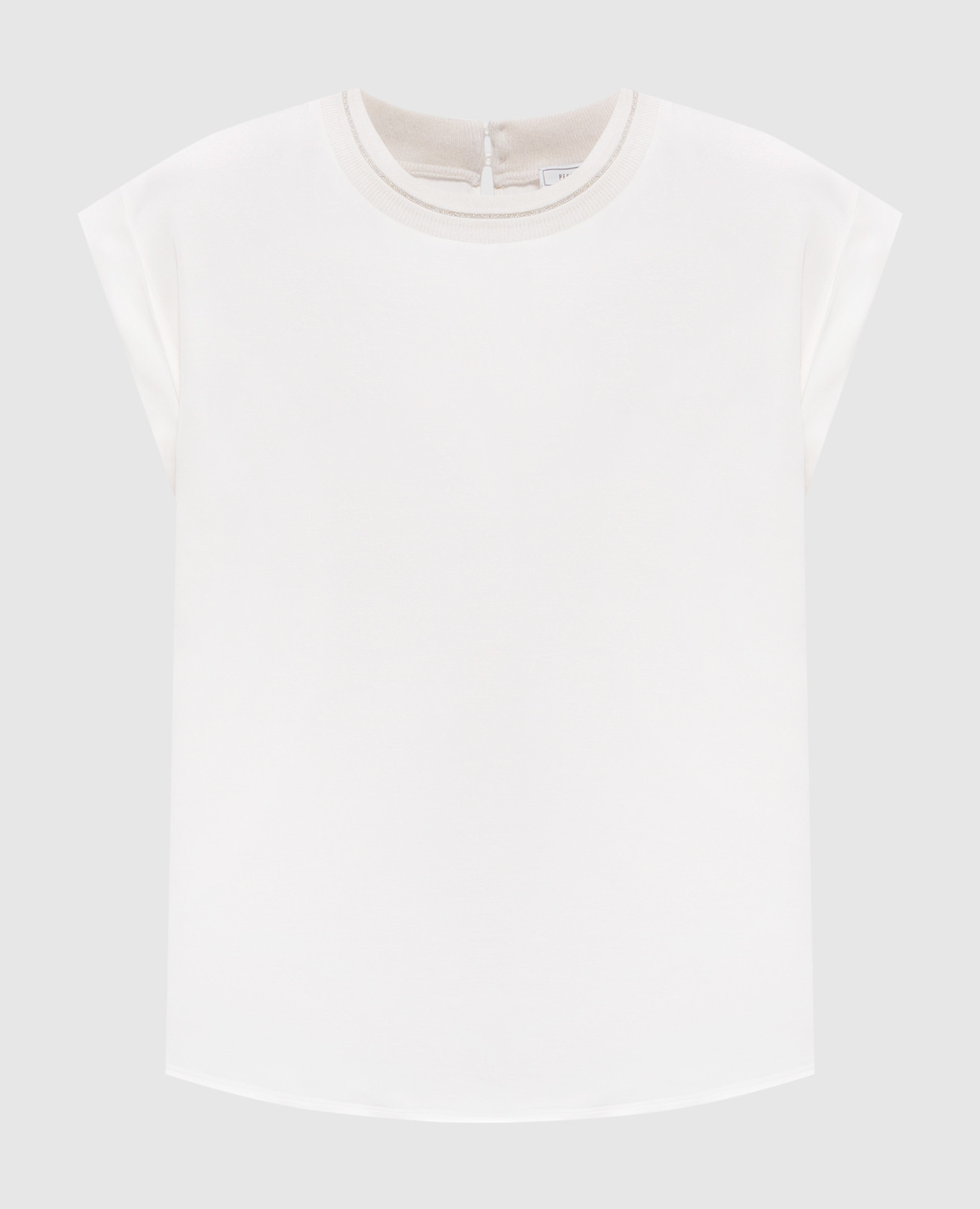 Ivory blouse with monil chain