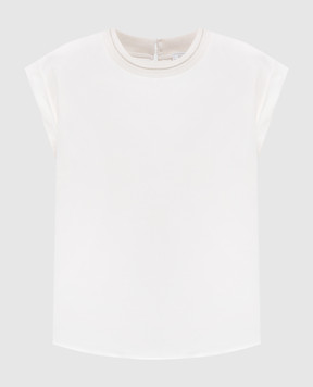 Peserico Ivory blouse with monil chain A06102A6638
