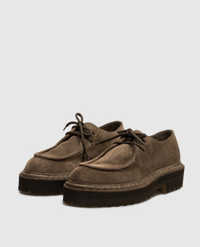 Officine Creative Blossom brown suede derby shoes BLOSSOM001OLIVE