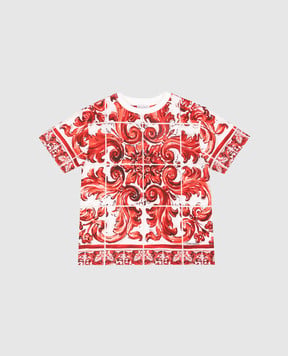 Dolce&Gabbana Children's T-shirt with branded print L4JTHVII7KX814