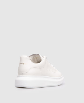 Alexander McQueen White Oversized Leather Sneakers with Logo 553680WIAIG