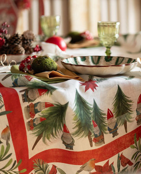 TESSITURA TOSCANA TELERIE JOLLY ELF linen tablecloth NT240114020067