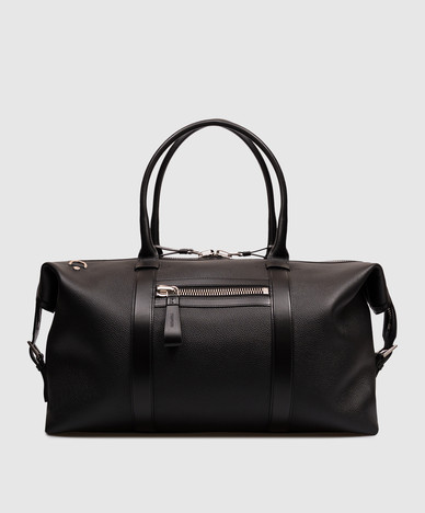Black leather travel bag