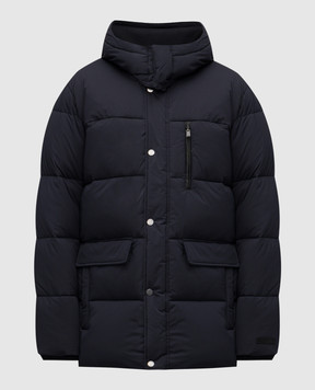 Trussardi Blue quilted jacket with logo F008M000013NMO805N12