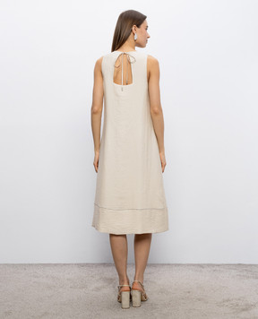 Peserico Beige dress with linen S0246705435