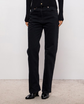 Balmain Black jeans with logo patch PA0000000003