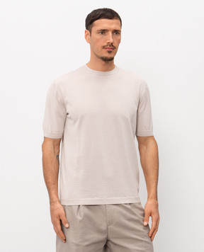 Agnona Beige silk t-shirt KT11U150Q1812