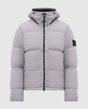 Stone Island Grey down jacket with logo patch L2S154100013S0483