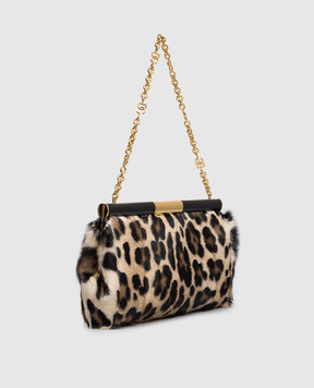 Dolce&Gabbana Marlene beige clutch in leopard-print napped leather BB7672A0863