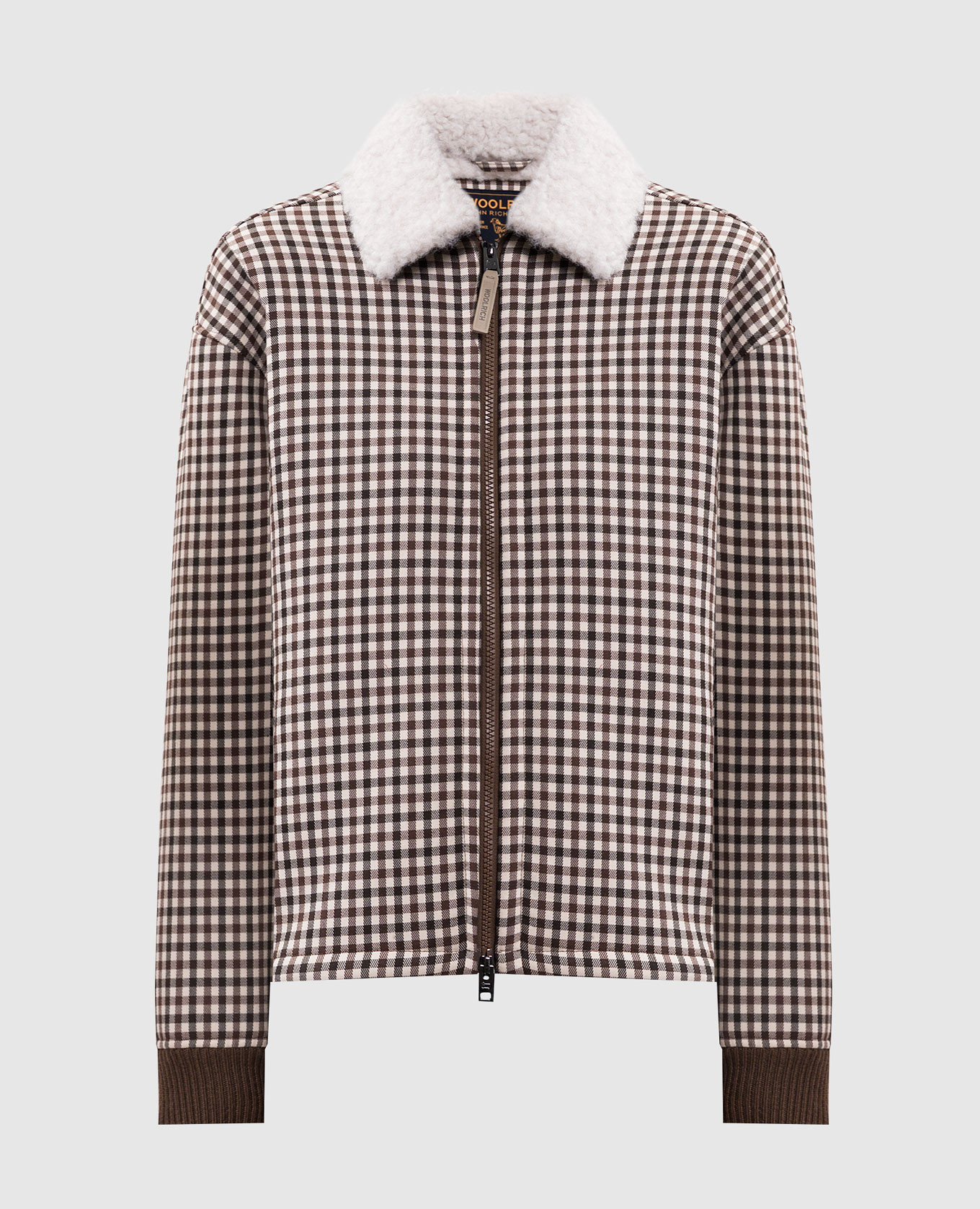 Beige checked jacket Woolrich