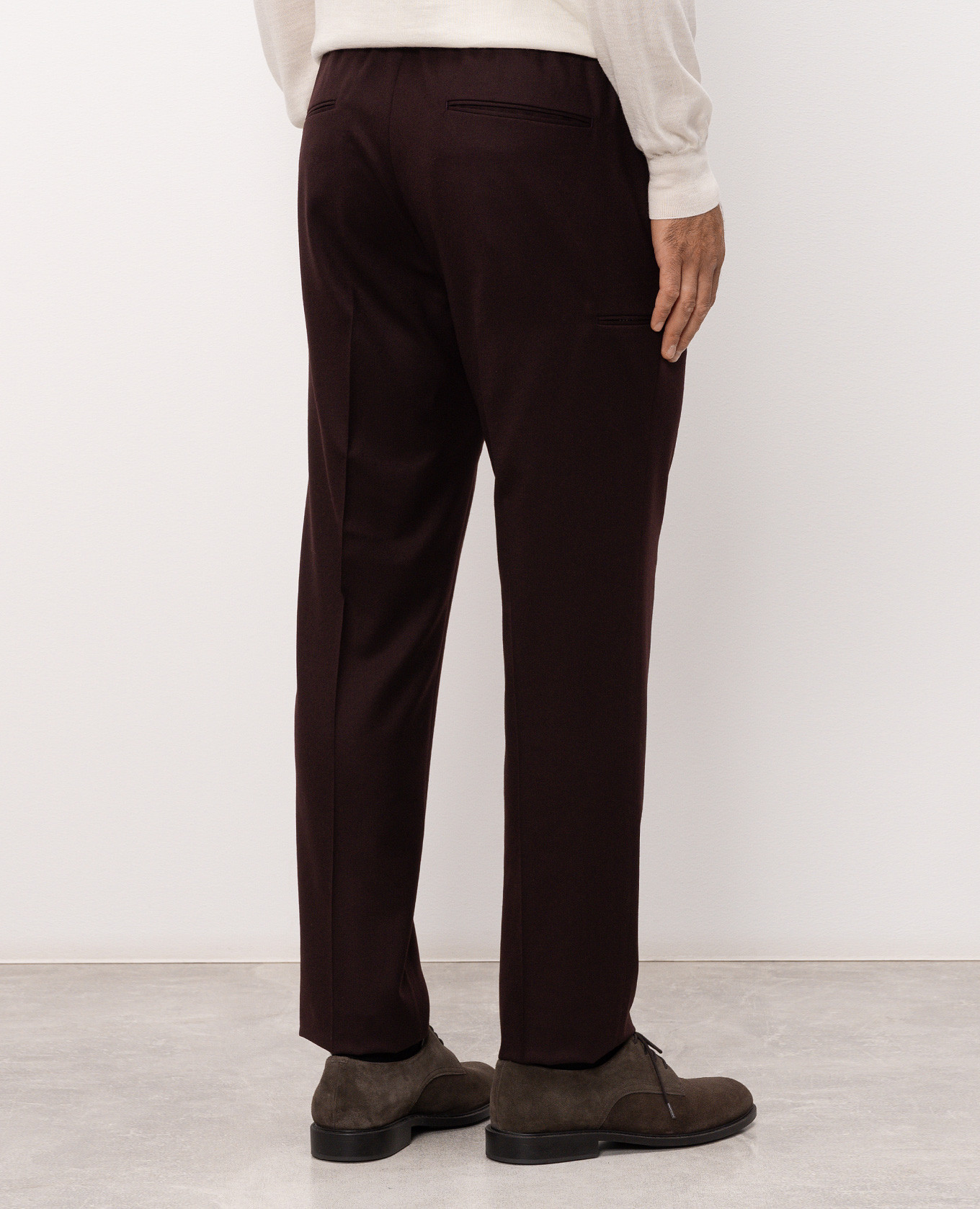 Burgundy wool pants Peserico 4