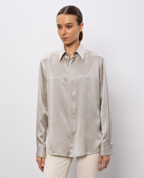 Saint Laurent Beige striped silk blouse 777862Y3I87