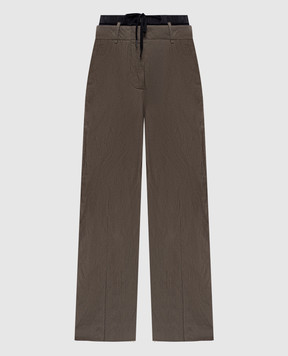 Masnada Khaki pants with wool 7923