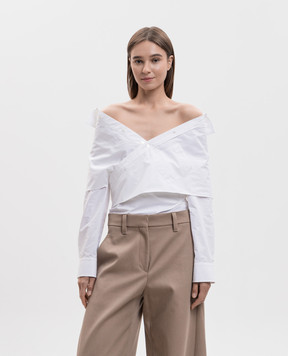 Balenciaga Ivory off-shoulder shirt 872123TRM28
