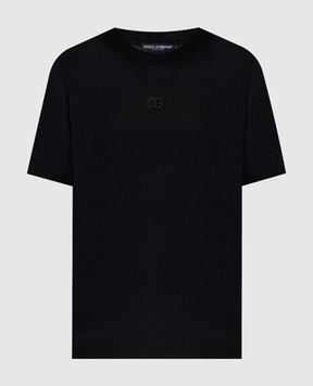 Dolce&Gabbana Black T-shirt with monogram logo F8V42ZGDDL7