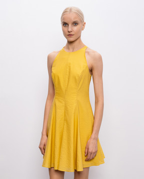 Brunello Cucinelli Yellow mini dress with a harvester effect MPF79A5501