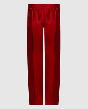Dolce&Gabbana Red Mikado silk trousers FTAGNTFU116